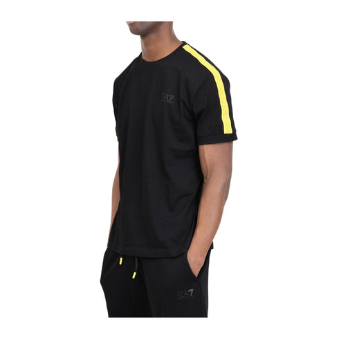 EA7 Emporio Armani T-shirt T-shirt Uomo nastro a contrasto Nero giallo P24-EA7 EMPORIO3DPT35PJ02Z-1200-S - Francavilla Moda